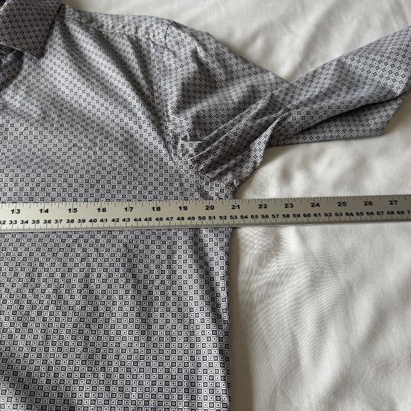 Con.Struct Men's Geometric Long Sleeve Button Up Casual Shirt 15.5 Flip Cuffs - Picture 11 of 16